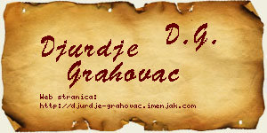 Đurđe Grahovac vizit kartica